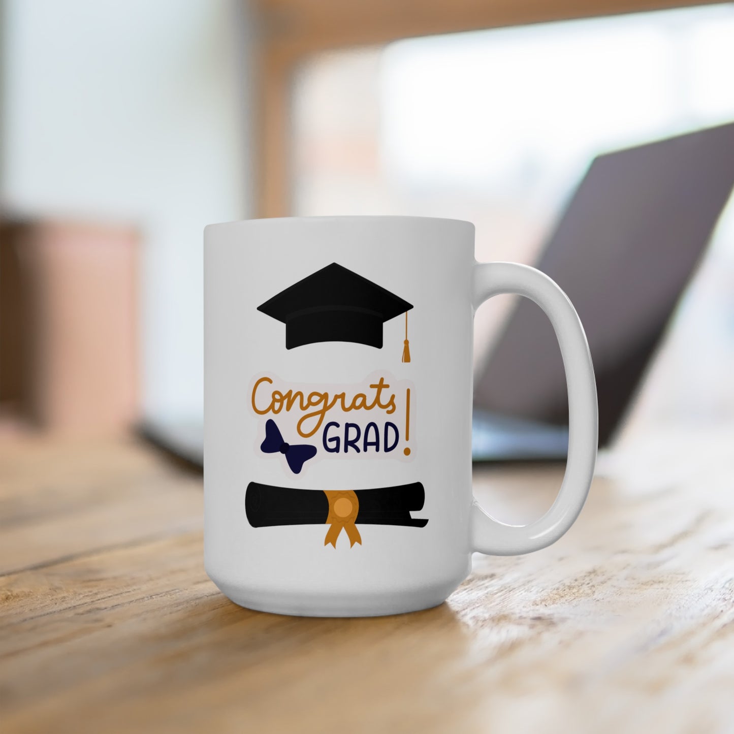Congrats Graduate! (Black) - Ceramic Mug 15oz