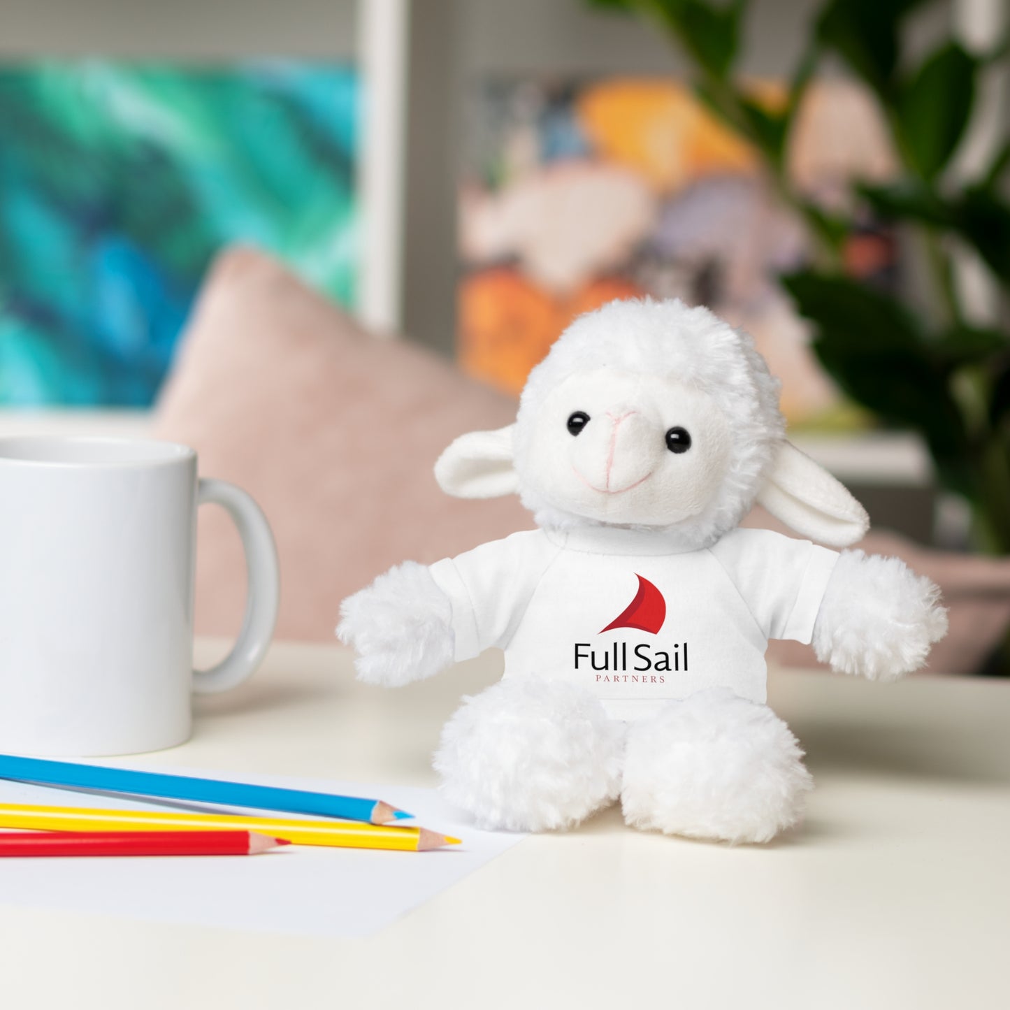 Stuffed Animals with Full Sail Partners Logo Tee (Lion, Bear, Bunny, Jaguar, Panda and Sheep)