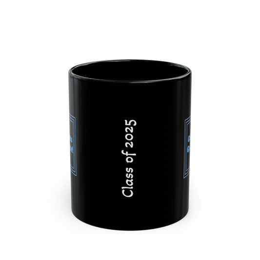 Congrats Graduate! (Lt blue) - Black Mug 11oz