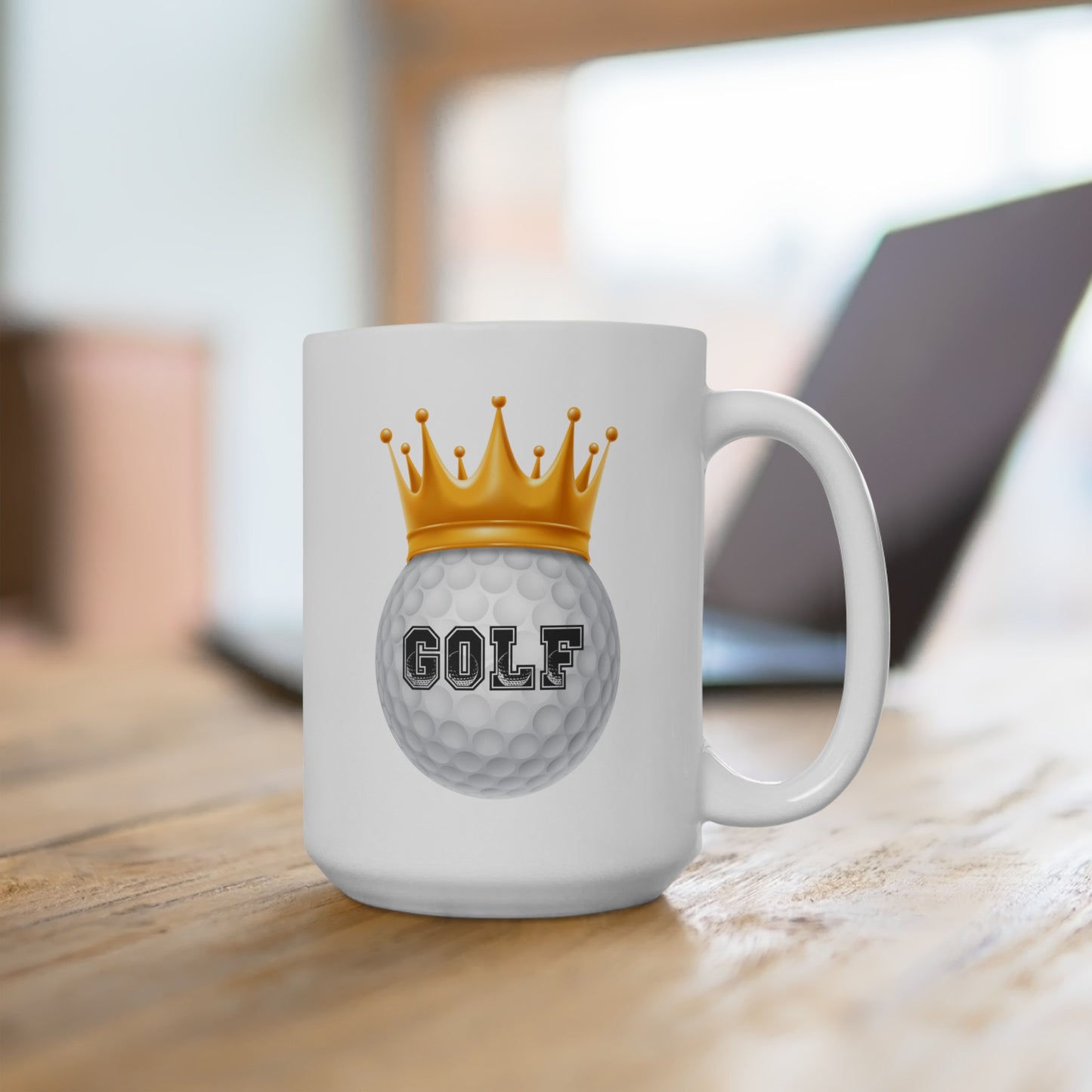 Golf Ball with Crown - Ceramic Mug 15oz
