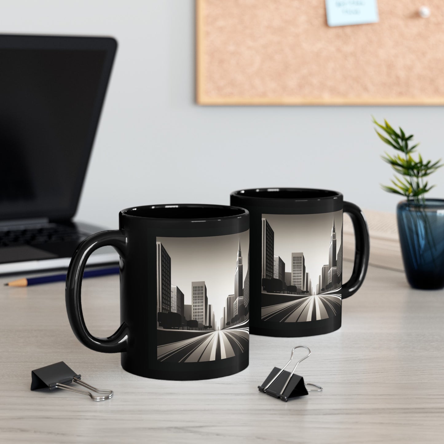 Black And White City Mug (11oz)