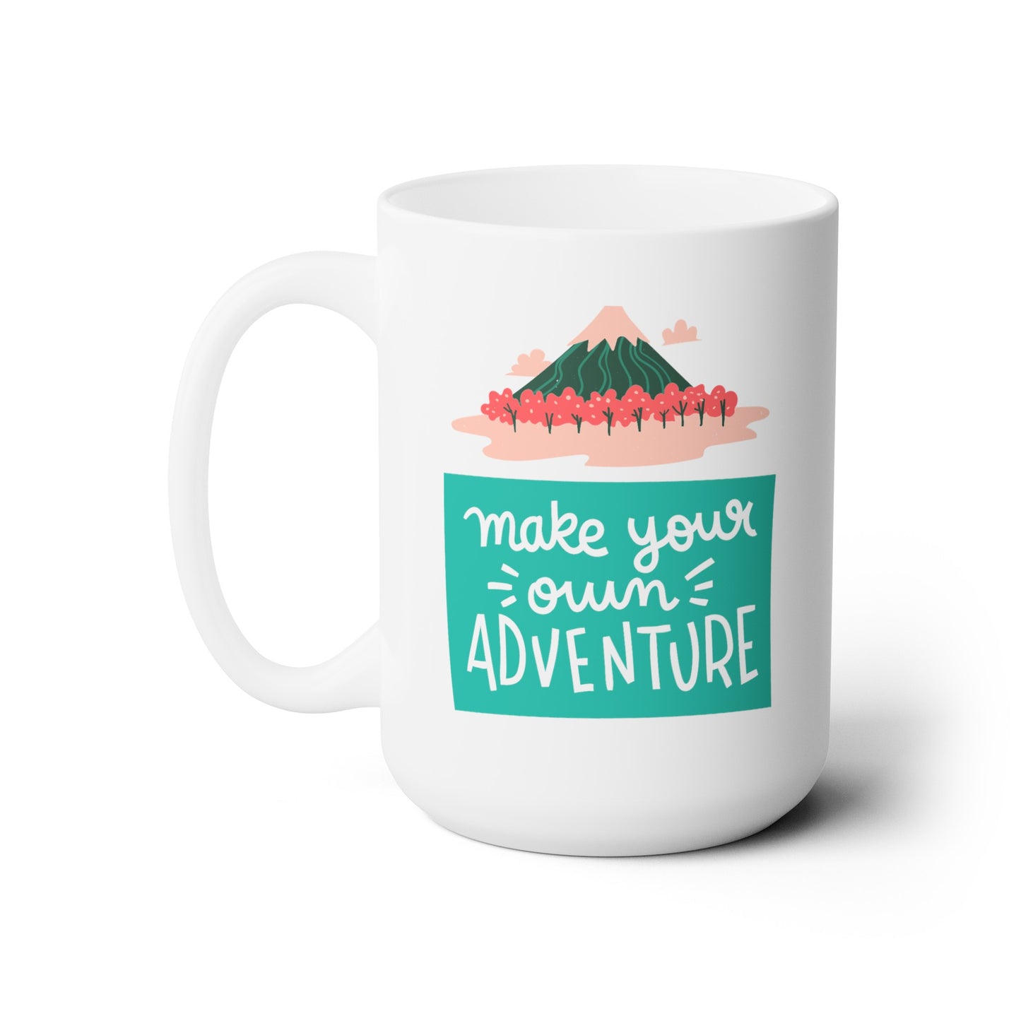 Make Your Own Adventure (pink/mint)- Ceramic Mug 15oz