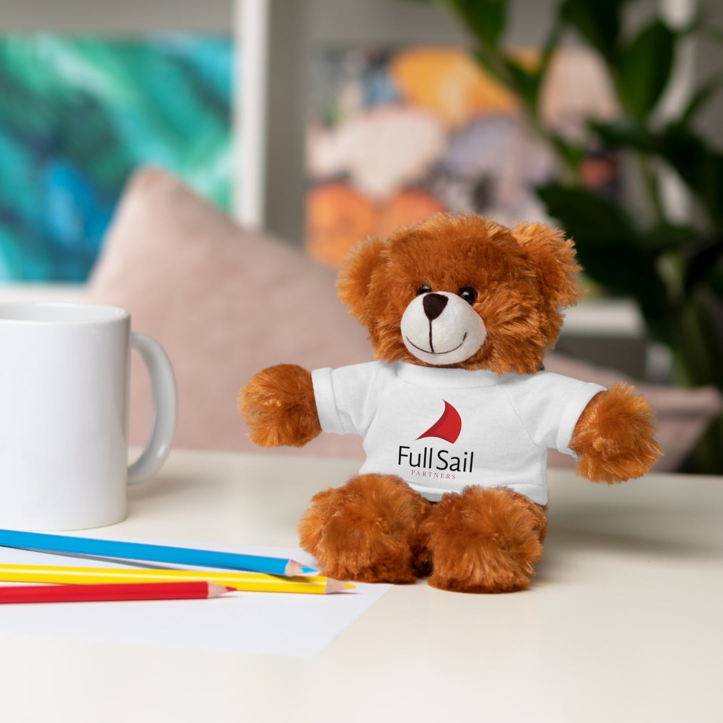 Stuffed Animals with Full Sail Partners Logo Tee (Lion, Bear, Bunny, Jaguar, Panda and Sheep)