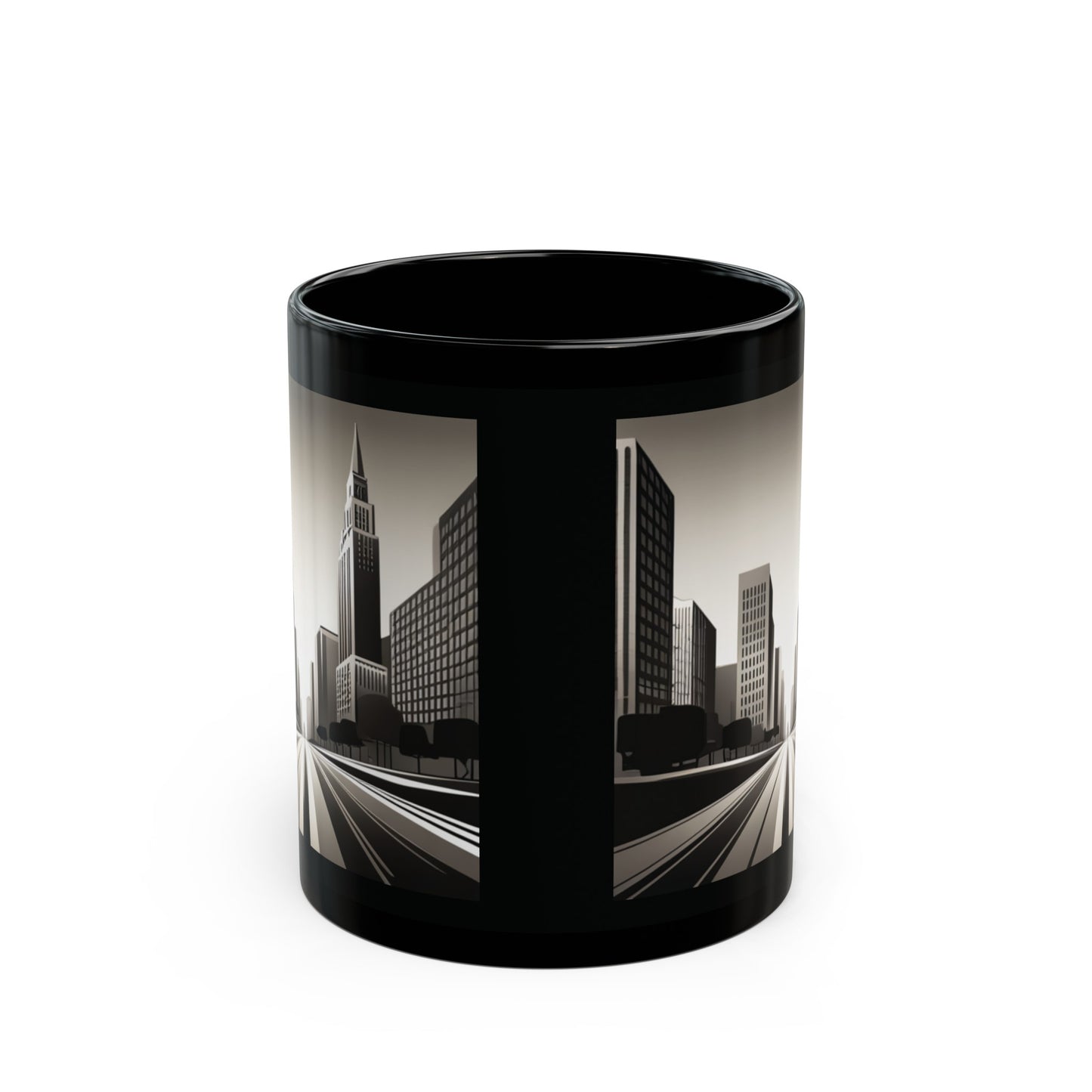 Black And White City Mug (11oz)