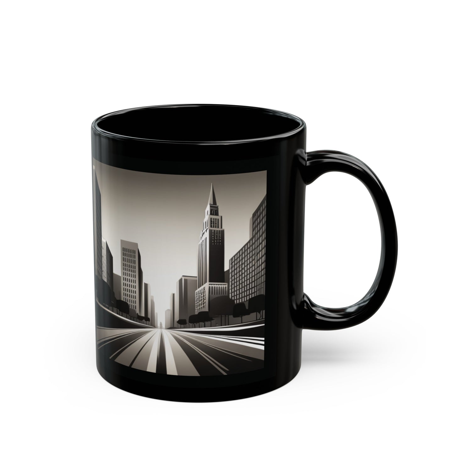 Black And White City Mug (11oz)