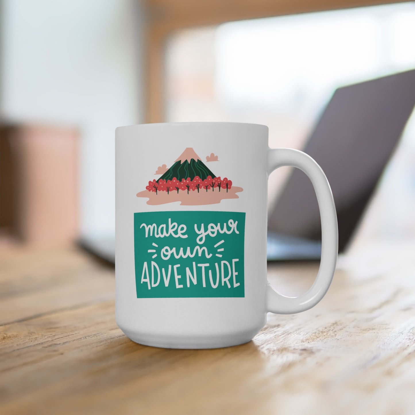 Make Your Own Adventure (pink/mint)- Ceramic Mug 15oz