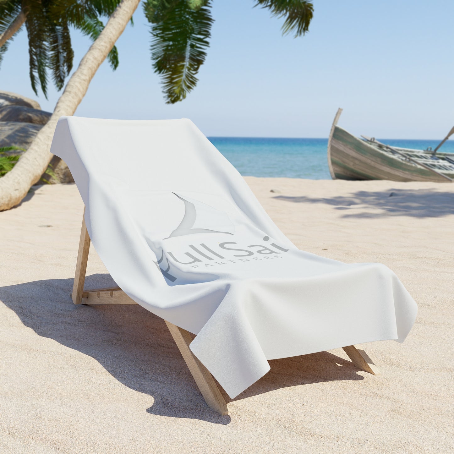 Full Sail Partners White/Grey Logo Beach Towel (36"x72")