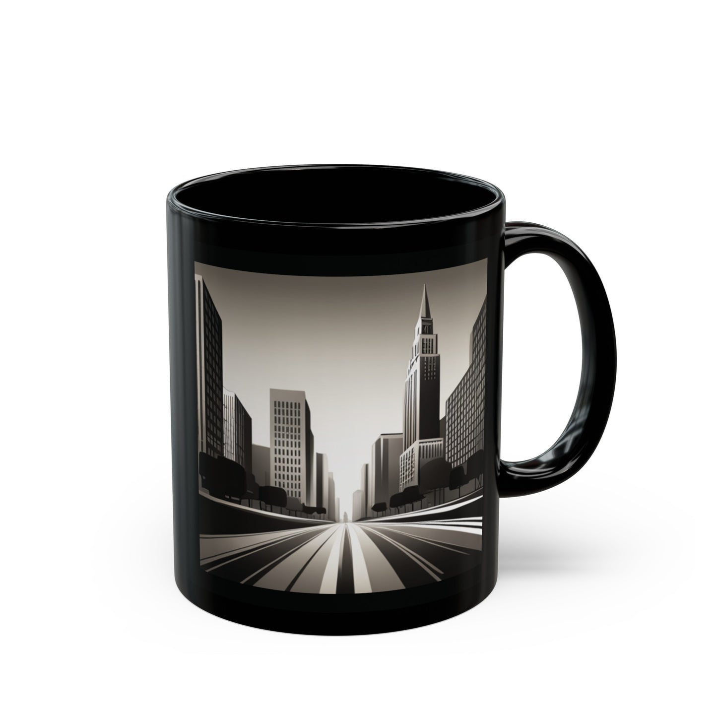 Black And White City Mug (11oz)