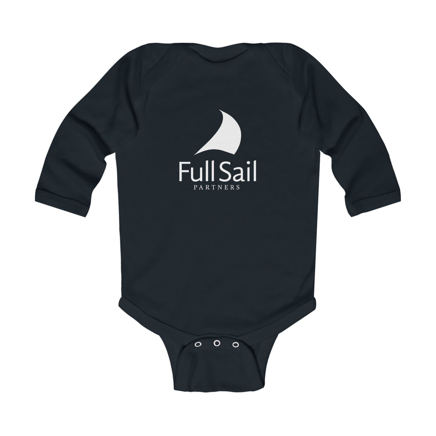 Infant Long Sleeve Bodysuit with Full Sail Partners White Logo (red, black)