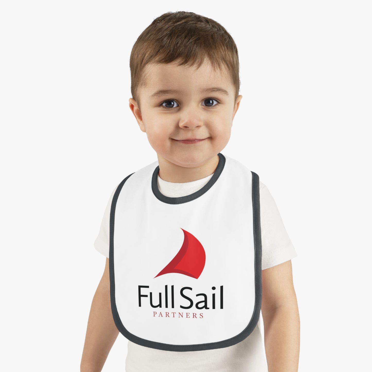 Baby Contrast Trim Jersey Bib with Full Sail Partners Logo (Trim: black, red)