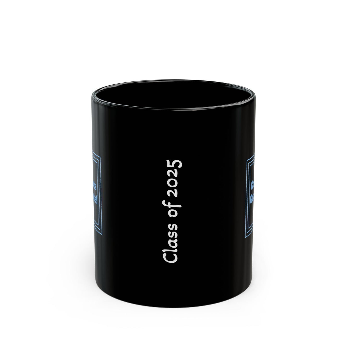 Congrats Graduate! (Lt blue) - Black Mug 11oz