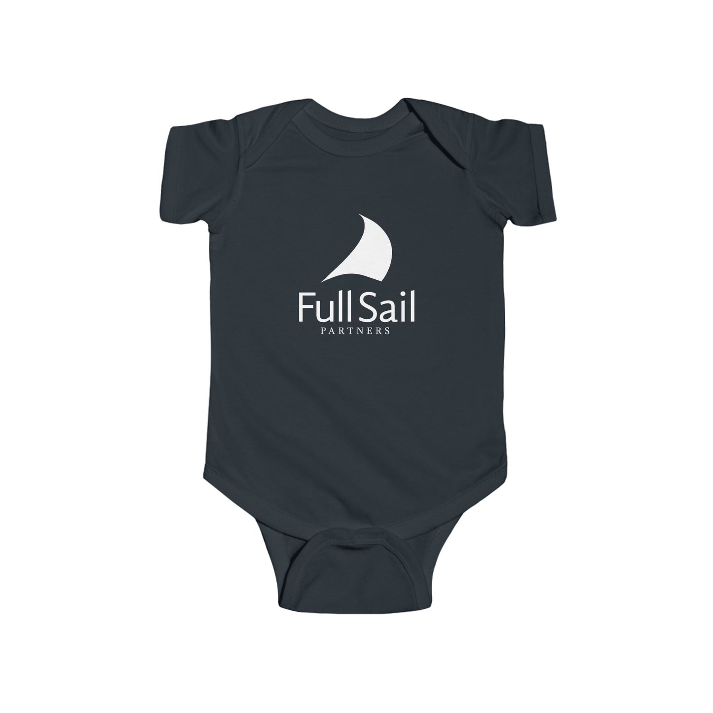 Infant Fine Jersey Bodysuit with Full Sail Partners Logo (black, charcoal)