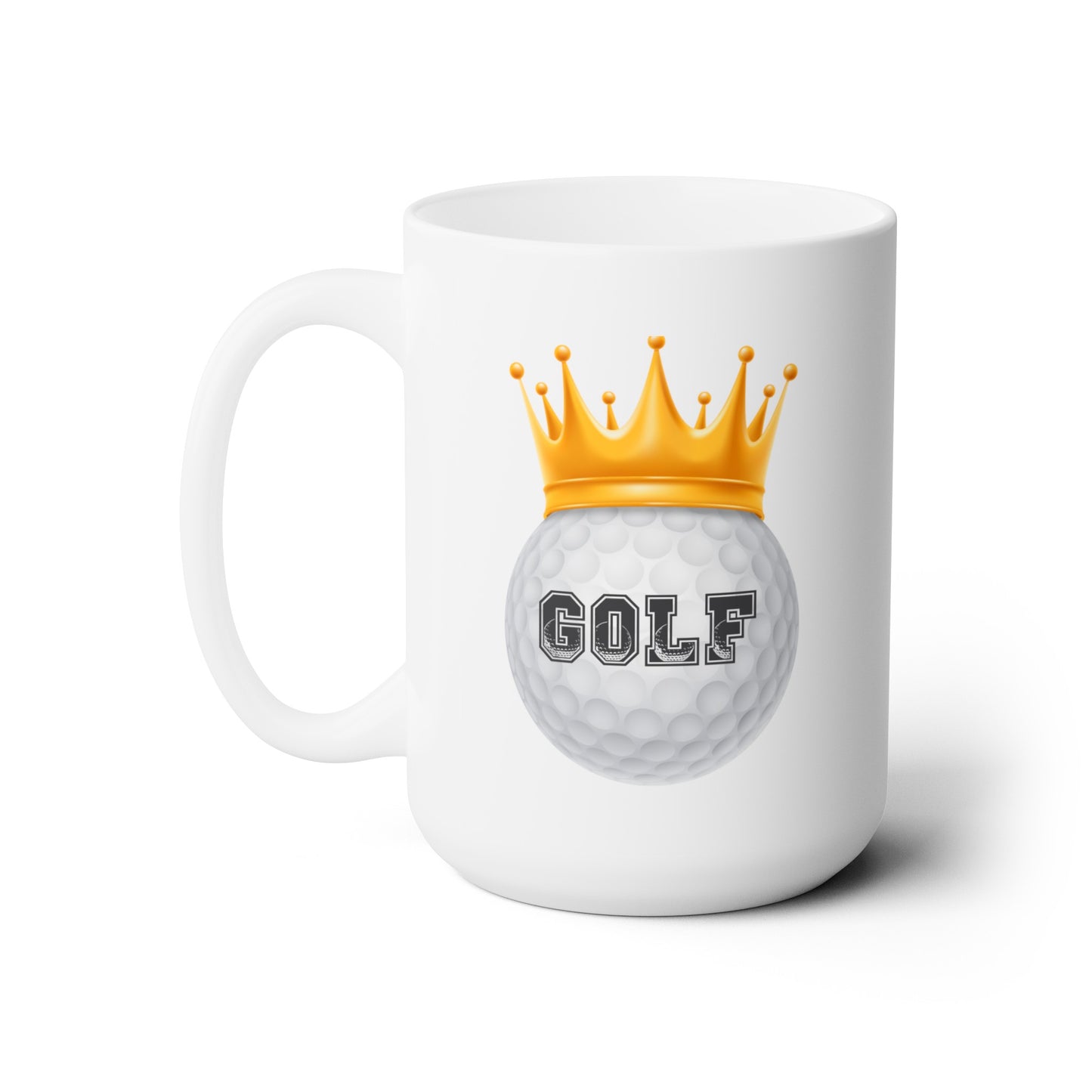Golf Ball with Crown - Ceramic Mug 15oz