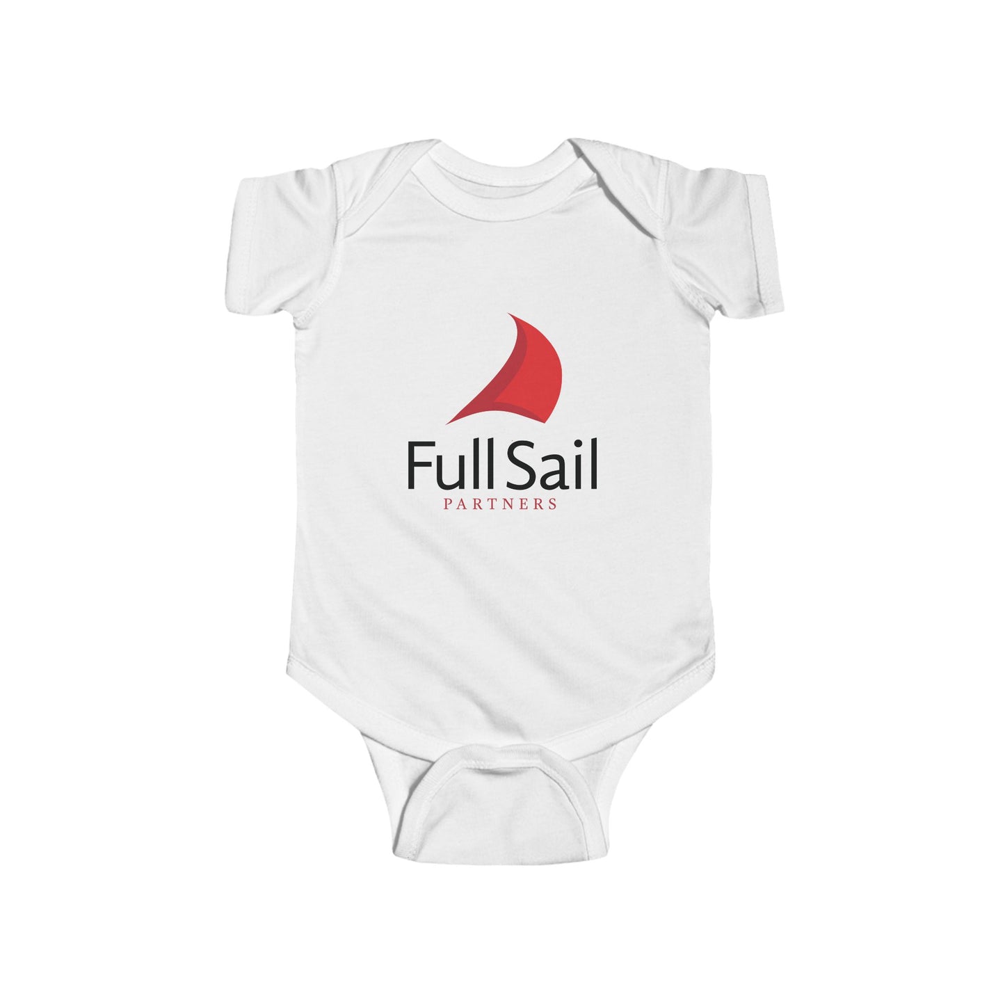 Infant Fine Jersey Bodysuit with Full Sail Partners Logo (white, heather)