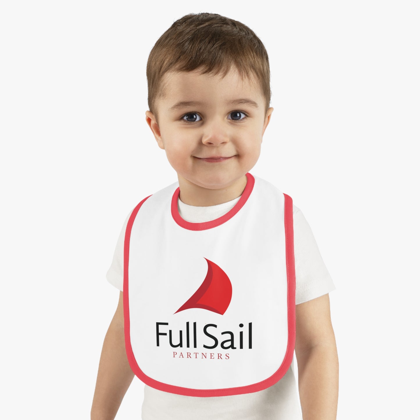 Baby Contrast Trim Jersey Bib with Full Sail Partners Logo (Trim: black, red)
