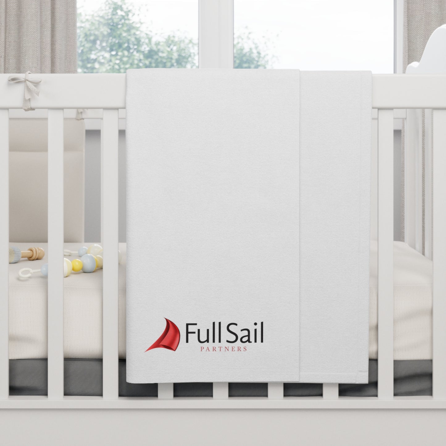 Soft Fleece Baby Blanket with Full Sail Partners Logo