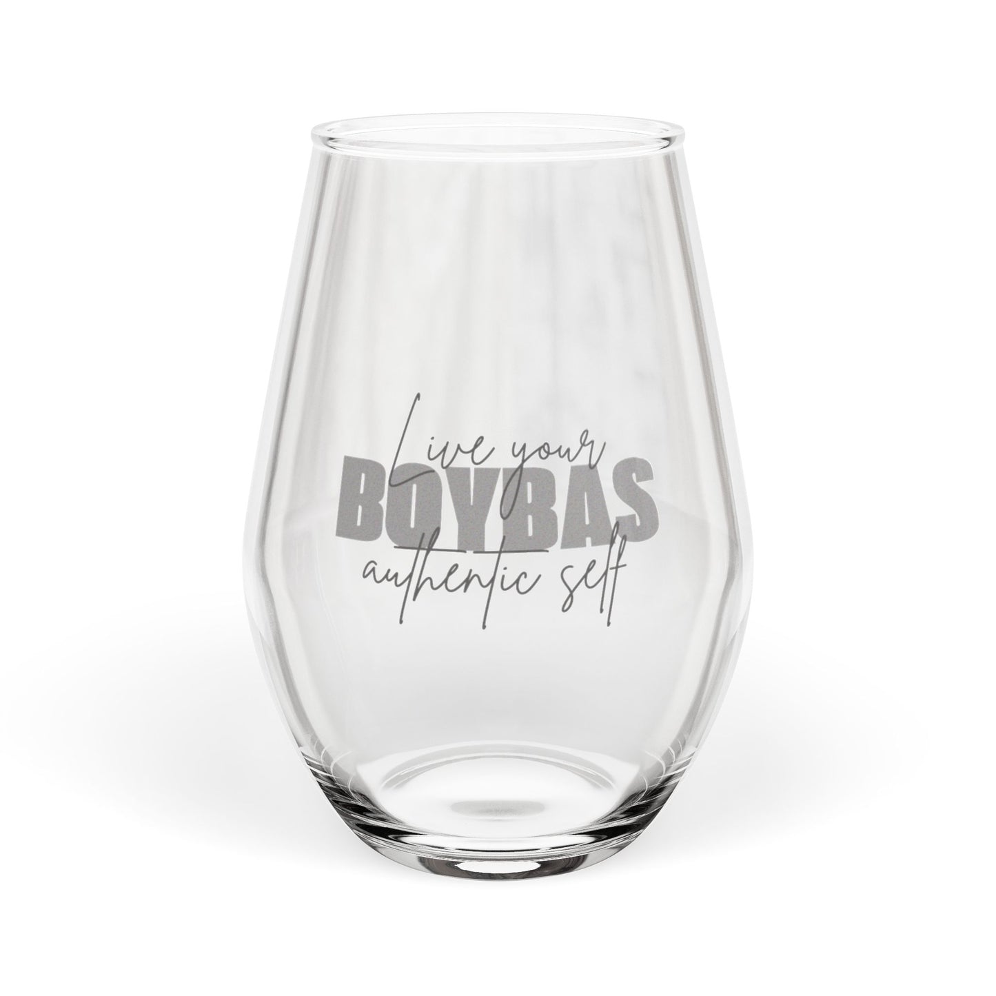 BOYBAS Live your authentic self - Stemless Wine Glass, 11.75oz