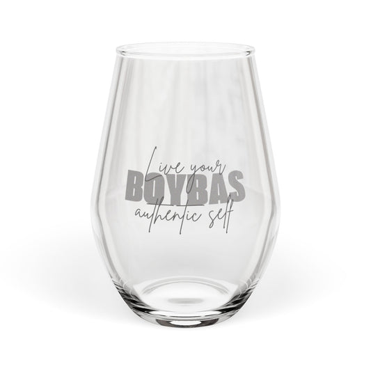 BOYBAS Live your authentic self - Stemless Wine Glass, 11.75oz