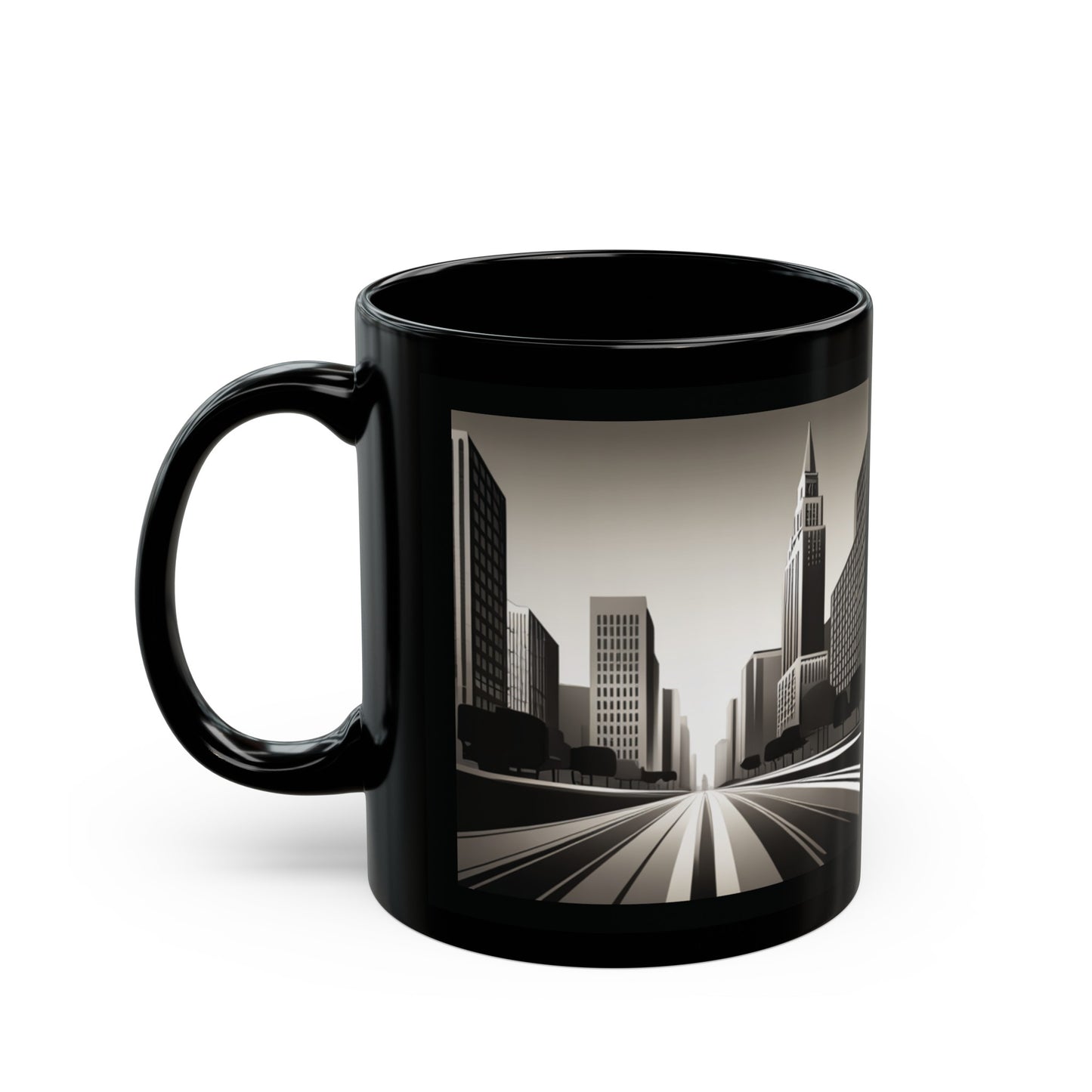 Black And White City Mug (11oz)