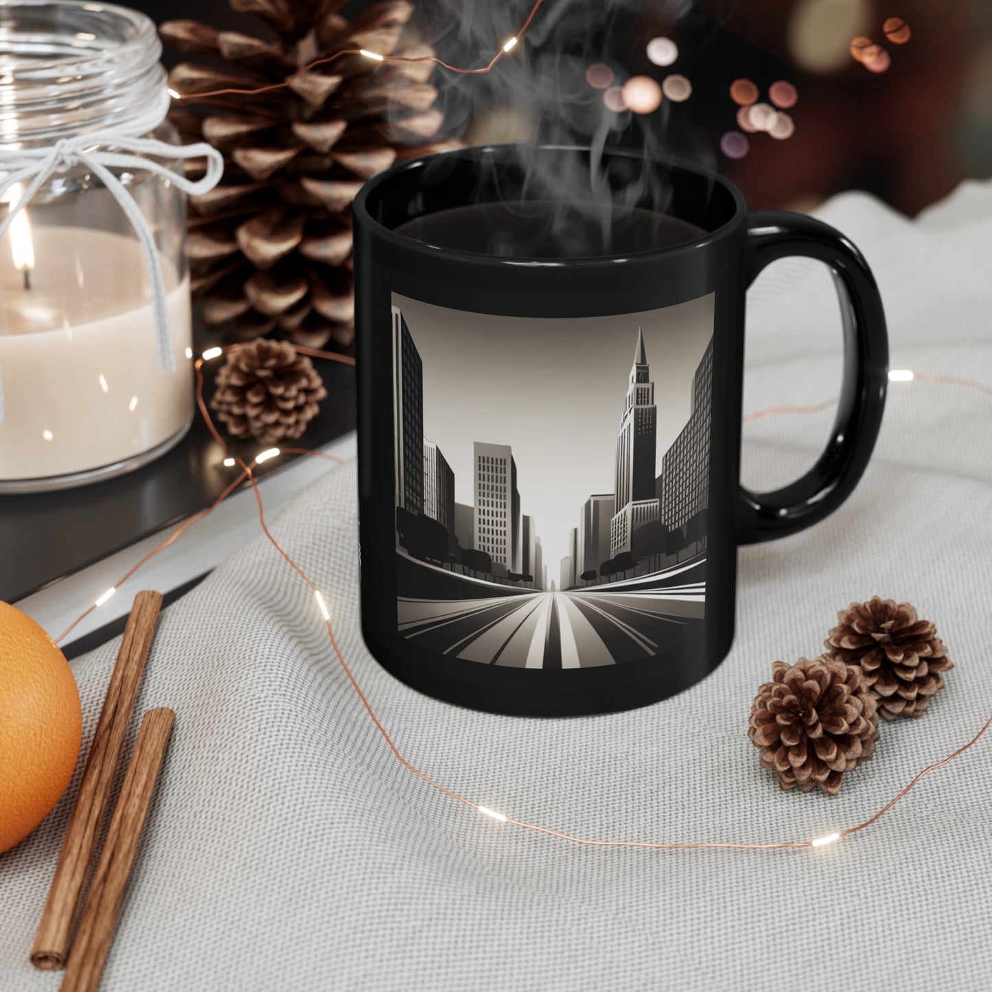 Black And White City Mug (11oz)